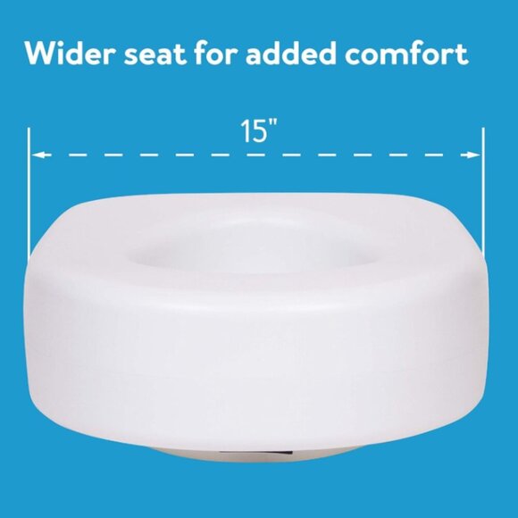 Carex Economy Raised Toilet Seat, 5.5'' White, 300 lb Capacity - 1 Count - Picture 6 of 9